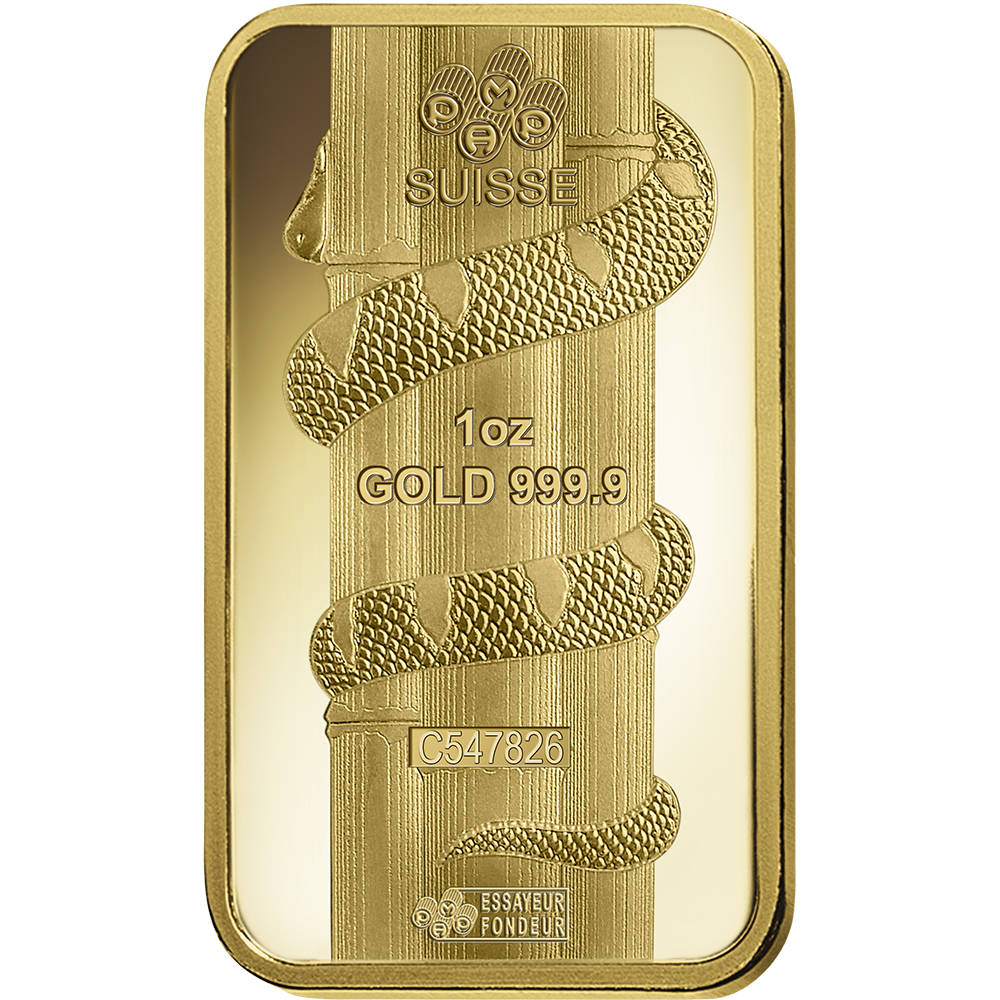 Lunar Snake Gold Minted Bar - 1oz