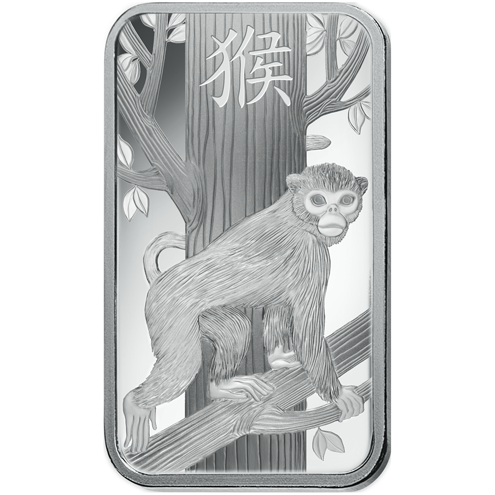 Lunar Monkey Silver Minted Bar - 10g