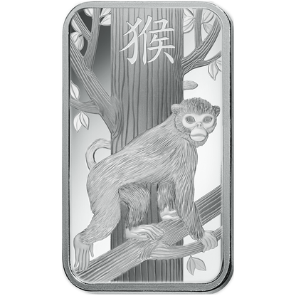 Lunar Monkey Silver Minted Bar - 10g