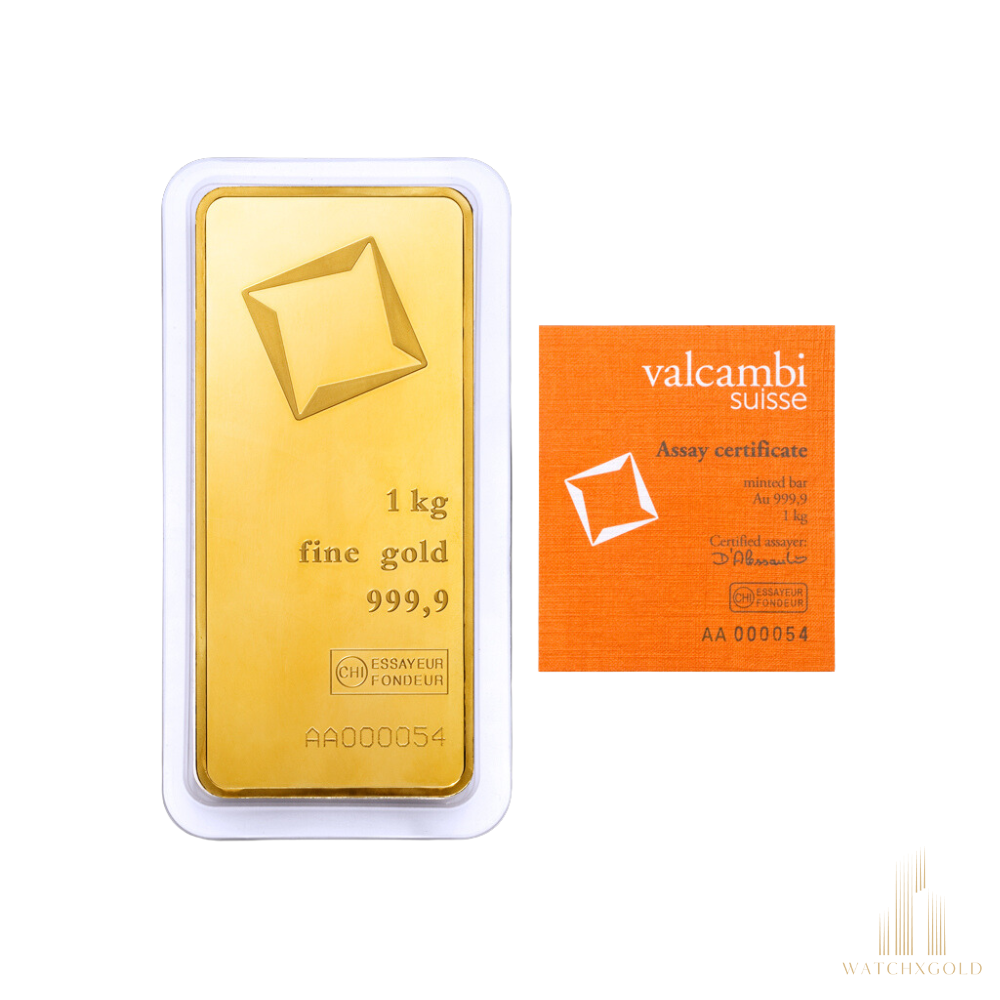 Valcambi 1kg Gold Minted Gold Bar