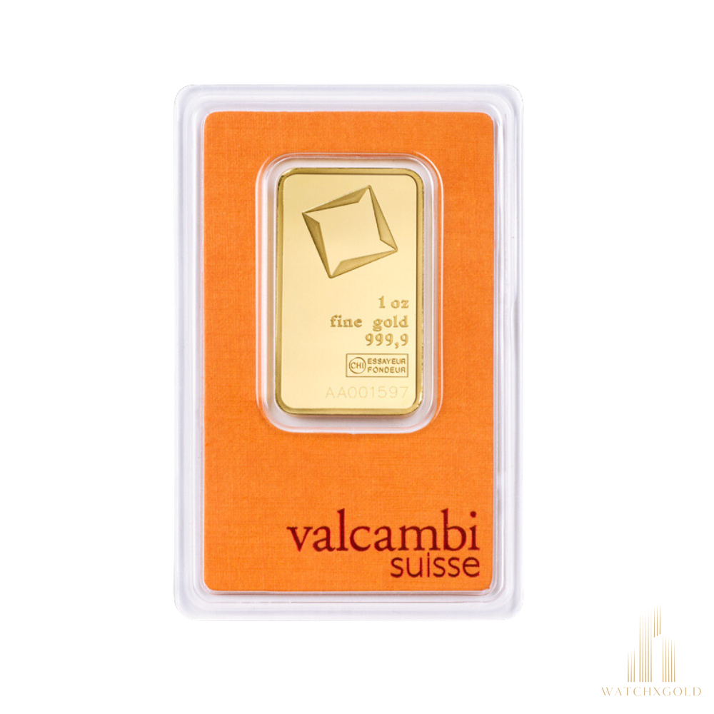 Valcambi 1oz Gold Minted Gold Bar