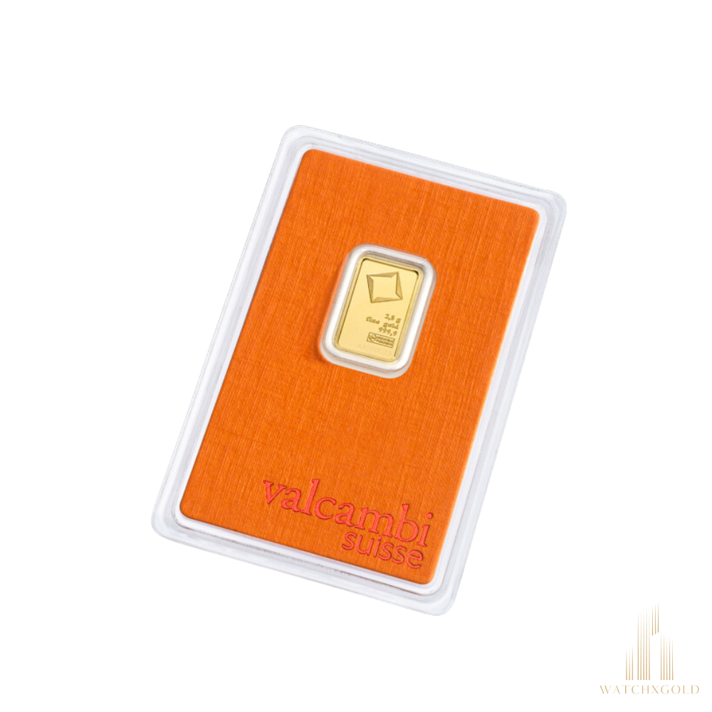 Valcambi 2.5g Gold Minted Gold Bar