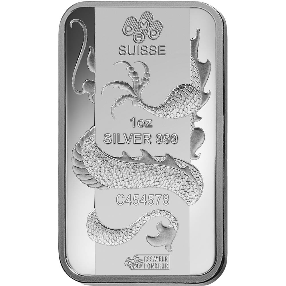 Lunar Dragon Silver Minted Bar - 1oz