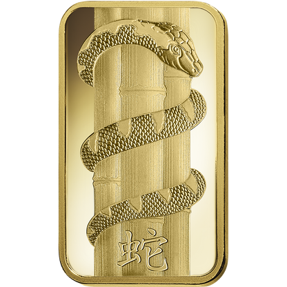 Lunar Snake Gold Minted Bar - 1oz