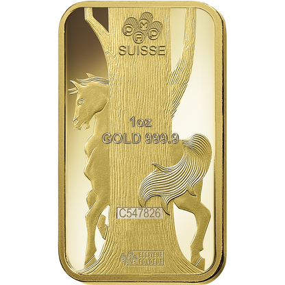 Lunar Horse Gold Minted Bar - 1oz