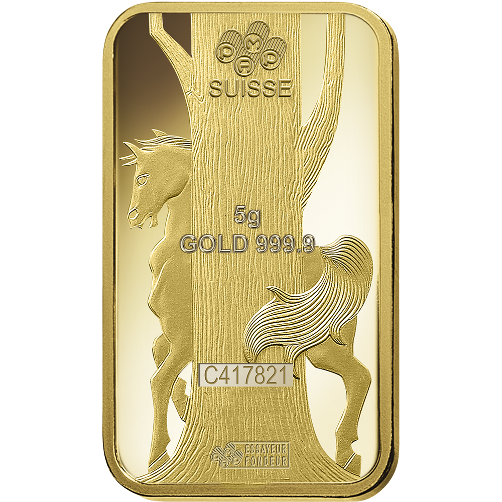 Lunar Horse Gold Minted Bar - 5g