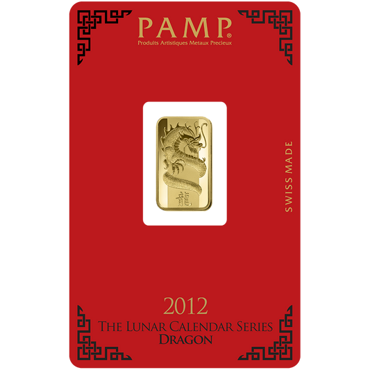 Lunar Dragon Gold Minted Bar- 5g