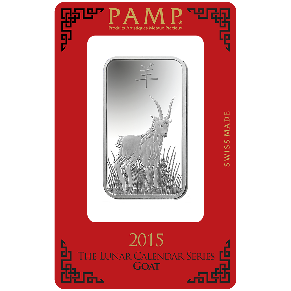 Lunar Goat Silver Minted Bar - 1oz