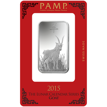 Lunar Goat Silver Minted Bar - 1oz
