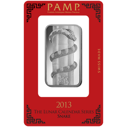 Lunar Snake Silver Minted Bar - 1oz