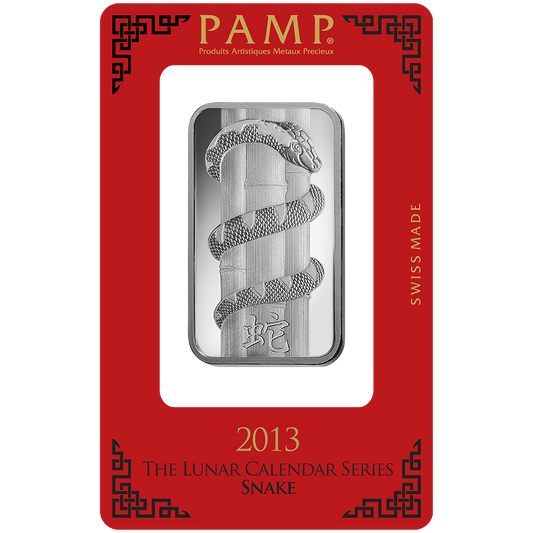 Lunar Snake Silver Minted Bar - 1oz